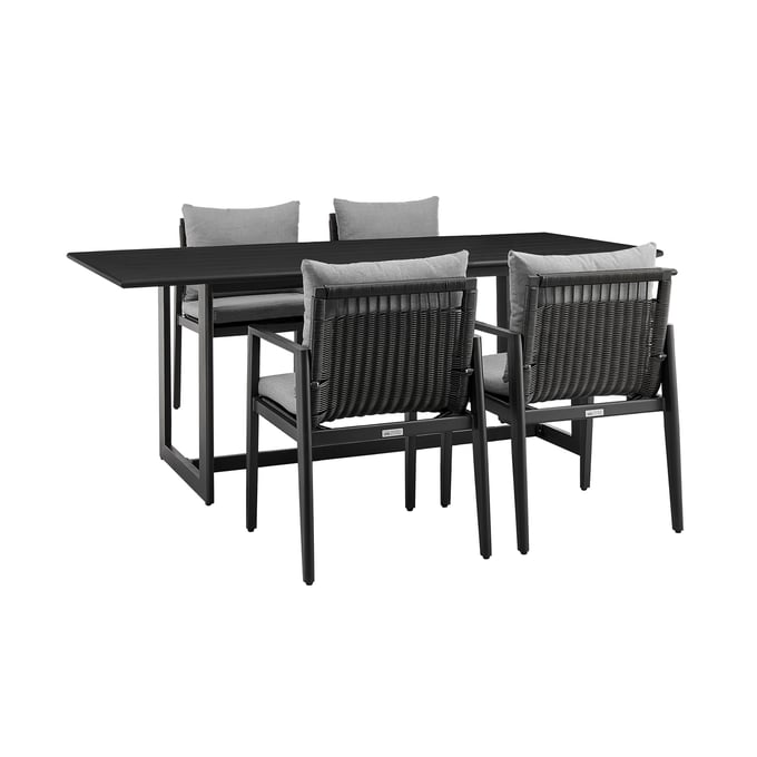 Luxur Living Chungshi Grey Outdoor Patio 5pc Dining Table Set LUX-840254333260