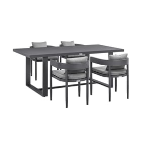 Luxur Living Ambikapur Dark Grey Outdoor Patio 5pc Dining Table Set