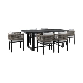 Luxur Living Chhabila Light Grey Outdoor Patio 7pc Dining Table Set