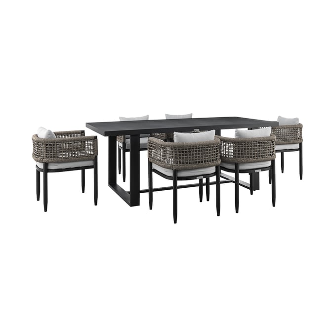 Luxur Living Chhabila Light Grey Outdoor Patio 7pc Dining Table Set LUX-840254333307