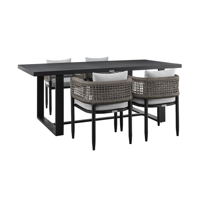 Luxur Living Chhabila Grey Outdoor Patio 5pc Dining Table Set LUX-840254333314