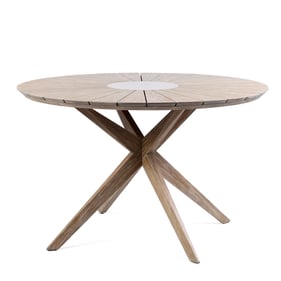 Luxur Living Kakad Light Eucalyptus Round Outdoor Dining Table