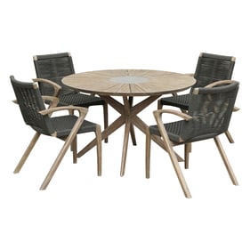 Luxur Living Kakad Light Eucalyptus Outdoor 5pc Dining Set