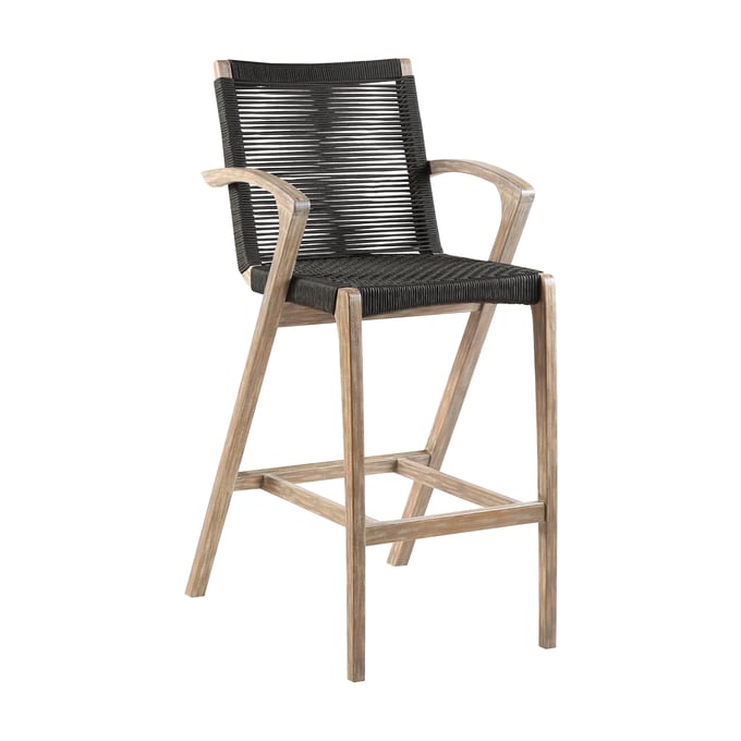 Luxur Living Gondhalwadi Charcoal Outdoor Light Eucalyptus Counter Height Stool LUX-840254333437