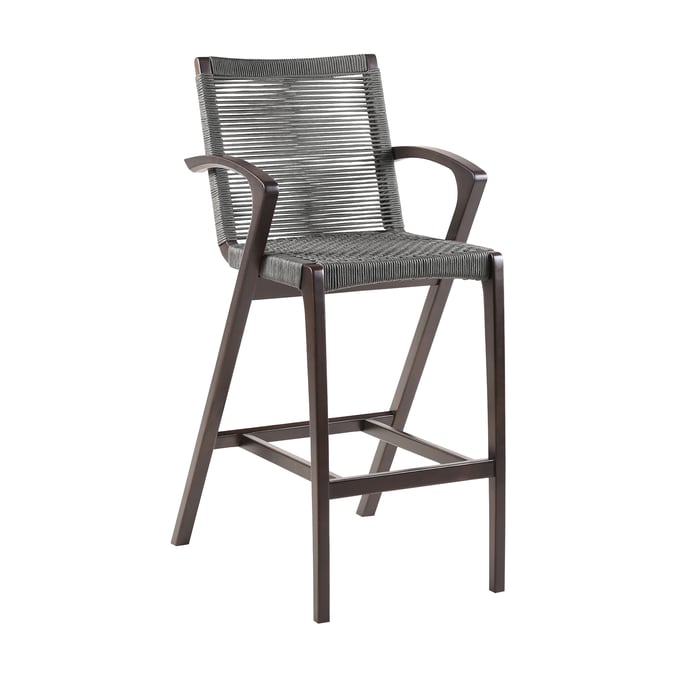 Luxur Living Gondhalwadi Grey Outdoor Dark Eucalyptus Counter Height Stool LUX-840254333451