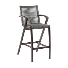 Luxur Living Gondhalwadi Grey Outdoor Dark Eucalyptus Bar height Stool