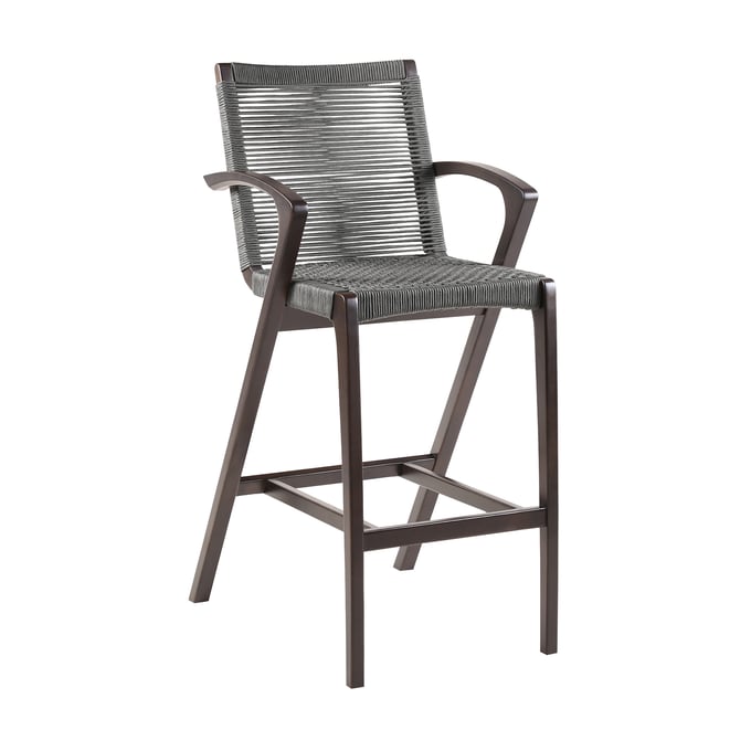 Luxur Living Gondhalwadi Grey Outdoor Dark Eucalyptus Bar height Stool LUX-840254333468