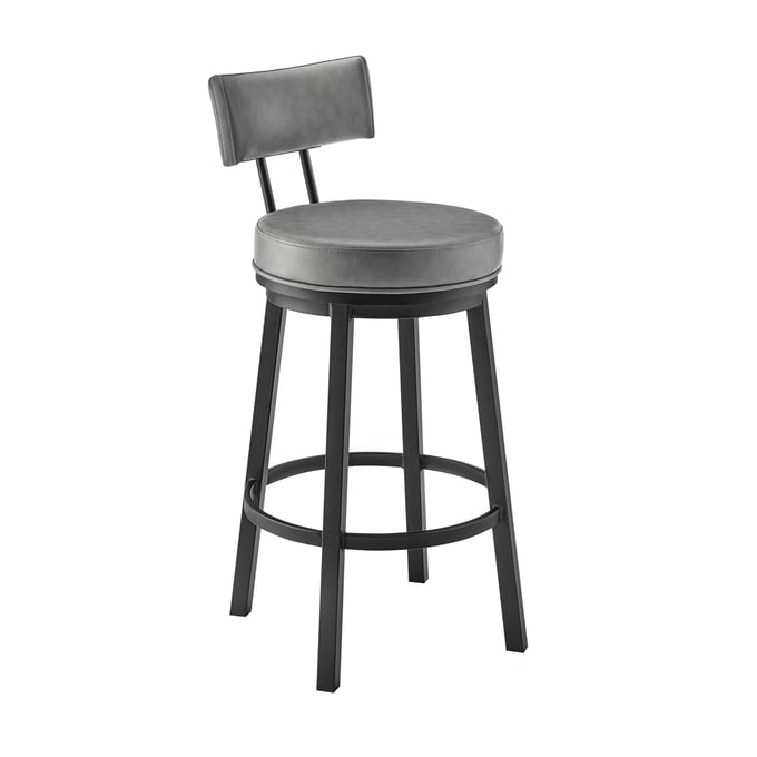 Luxur Living Boldawadi Black Grey Swivel Counter Stool LUX-840254333543