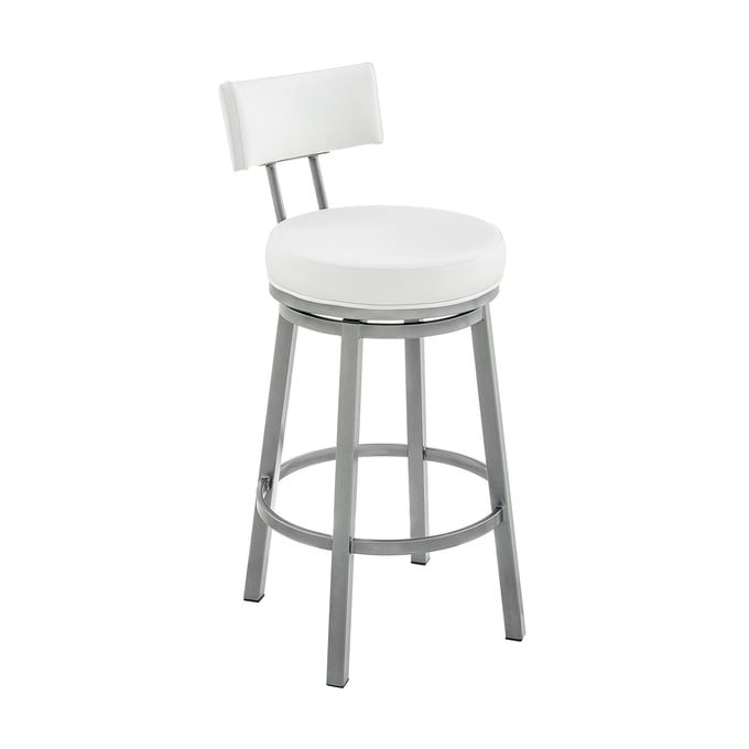 Luxur Living Boldawadi White Swivel Bar Stool LUX-840254333574