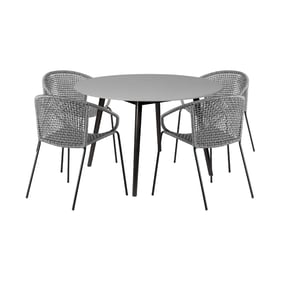 Luxur Living Kasali Grey Black 5pc Outdoor Patio Dining Set