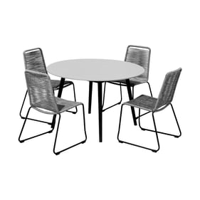 Luxur Living Kasali Grey Black 5pc Patio Outdoor Dining Set