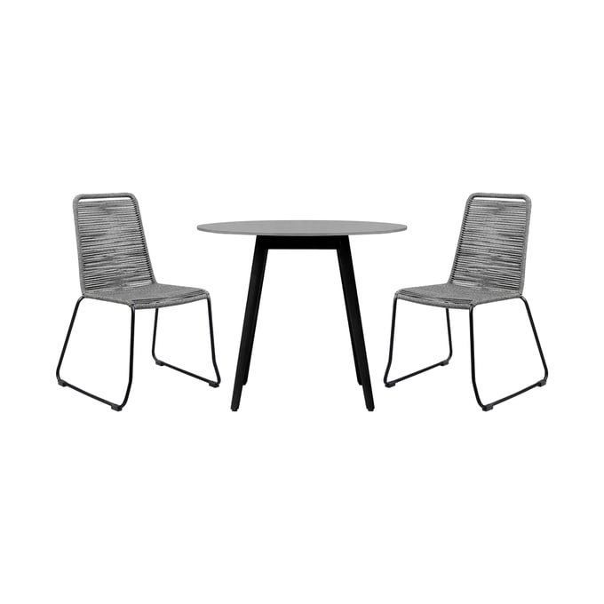 Luxur Living Kasali Grey 3pc Outdoor Patio Dining Set LUX-840254333789