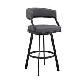 Luxur Living Borisawant Grey Swivel 30 Inch Bar Height Bar Stool