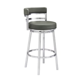 Luxur Living Katkheda Grey 30 Inch Swivel Bar Height Bar Stool