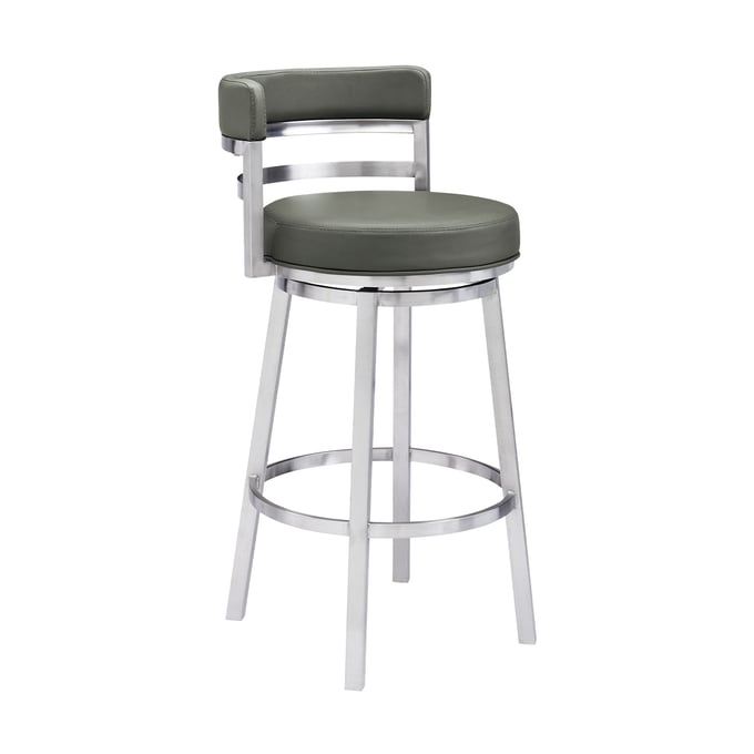 Luxur Living Katkheda Grey 30 Inch Swivel Bar Height Bar Stool LUX-840254335066