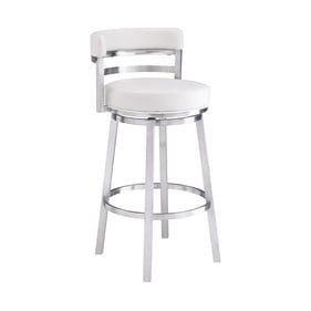 Luxur Living Katkheda White 30 Inch Swivel Bar Height Bar Stool