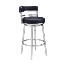 Luxur Living Katkheda Black 30 Inch Swivel Bar Height Bar Stool