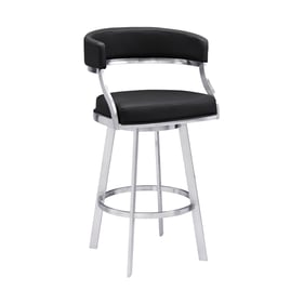 Luxur Living Borisawant Black 30 Inch Swivel Bar Height Bar Stool