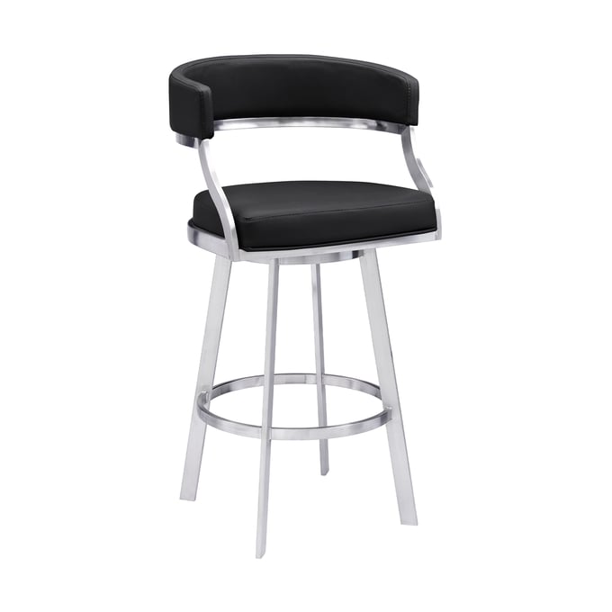 Luxur Living Borisawant Black 30 Inch Swivel Bar Height Bar Stool LUX-840254335141