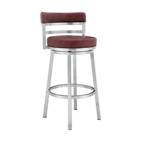 Luxur Living Katkheda Red 26 Inch Swivel Counter Height Bar Stool