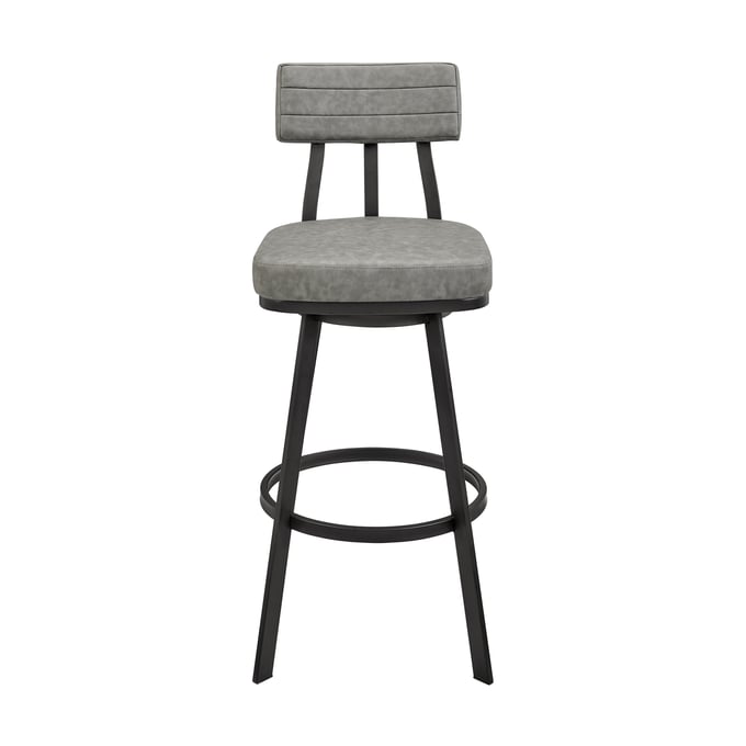 Luxur Living Davdari Grey Faux Leather  Swivel Counter Stool LUX-840254335226