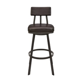 Luxur Living Davdari Brown Faux Leather Bejnamin Swivel Bar Stool