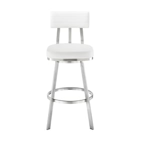 Luxur Living Davdari White Swivel Counter Stool