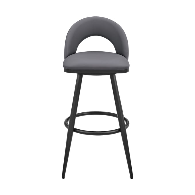 Luxur Living Donwada Grey Black Metal Swivel Counter Stool LUX-840254335332