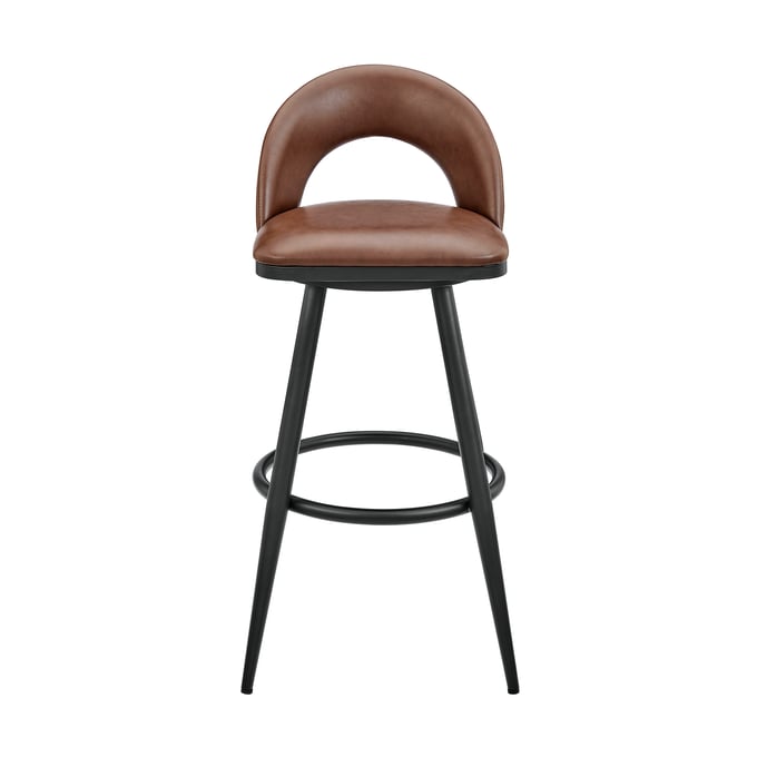 Luxur Living Donwada Brown Black Metal Swivel Counter Stool LUX-840254335349