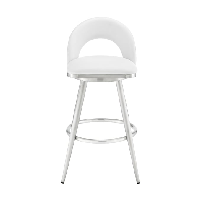 Luxur Living Donwada White Swivel Counter Stool LUX-840254335370