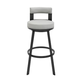 Luxur Living Ekalara Black Light Grey Metal Swivel Counter Stool