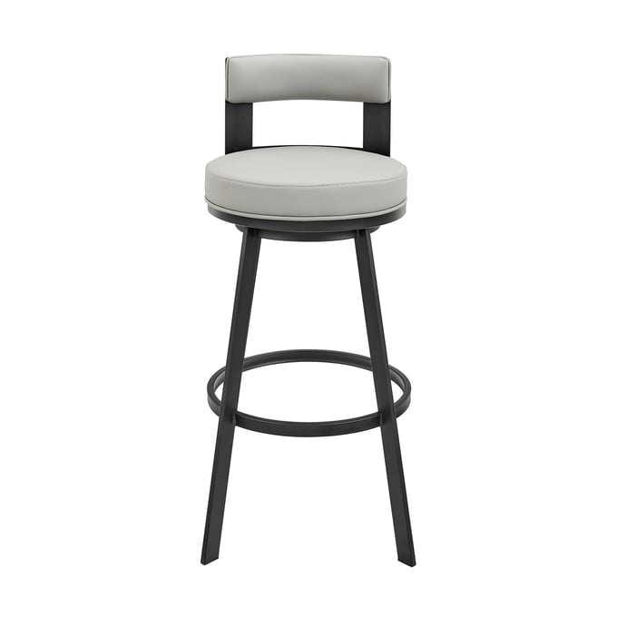 Luxur Living Ekalara Black Light Grey Metal Swivel Counter Stool LUX-840254335431