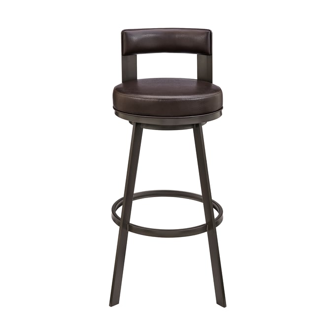 Luxur Living Ekalara Brown Metal Swivel Counter Stool LUX-840254335448