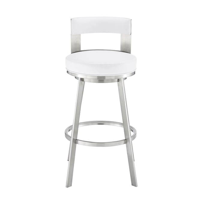 Luxur Living Ekalara White Swivel Counter Stool LUX-840254335486