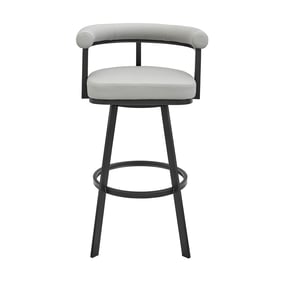 Luxur Living Hasanapur Light Grey Faux Leather Swivel Counter Stool