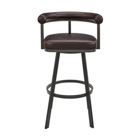 Luxur Living Hasanapur Brown Faux Leather Swivel Counter Stool