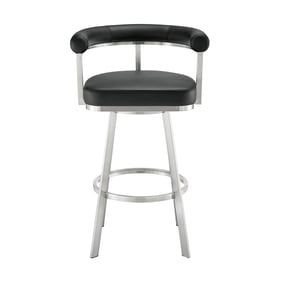 Luxur Living Hasanapur Black Swivel Counter Stool