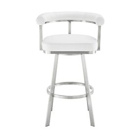 Luxur Living Hasanapur White Swivel Bar Stool