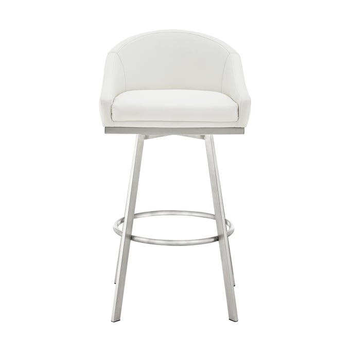 Luxur Living Hata White Swivel Bar Stool LUX-840254335691