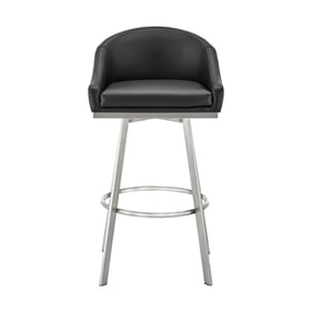 Luxur Living Hata Black Swivel Bar Stool