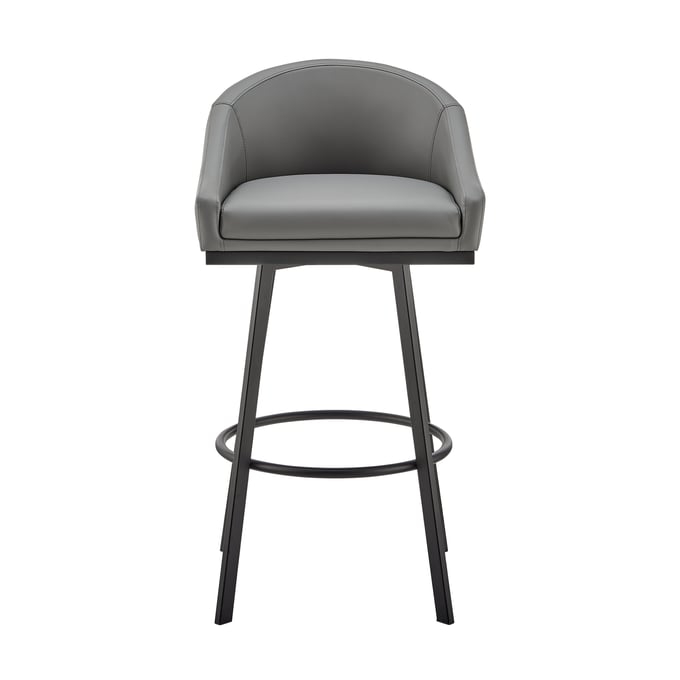 Luxur Living Hata Grey Faux Leather Swivel Counter Stool LUX-840254335783