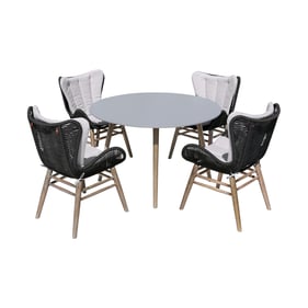 Luxur Living Kasali Light Eucalyptus 5pc Outdoor Patio Dining Set