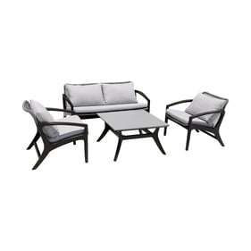 Luxur Living Ban Dark Eucalyptus 4pc Outdoor Patio Seating Set