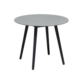 Luxur Living Kasali Black Eucalyptus Grey Outdoor Patio 36 Inch Dining Tabl...