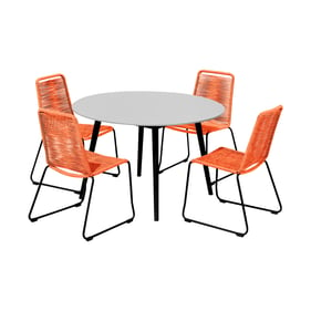 Luxur Living Kasali Tangerine 5pc Patio Outdoor Dining Set