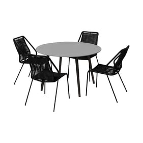 Luxur Living Bhendegaon Black Outdoor Patio 5pc Dining Set