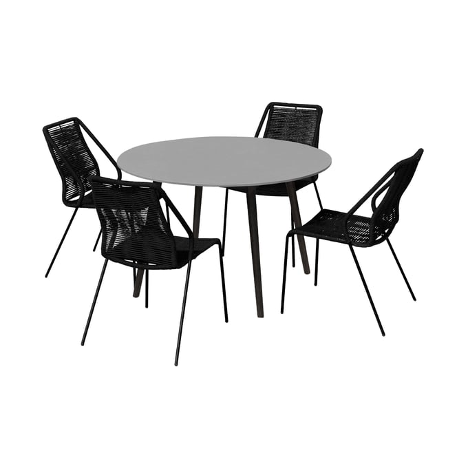 Luxur Living Bhendegaon Black Outdoor Patio 5pc Dining Set LUX-840254336537