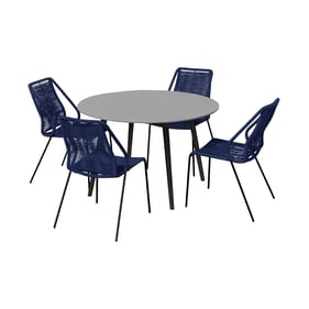 Luxur Living Bhendegaon Blue Outdoor Patio 5pc Dining Set