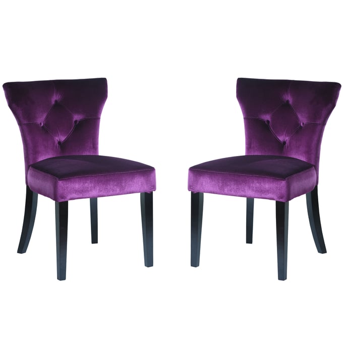 2 Armen Living Elise Purple Side Chairs ARM-LC8099SIPU