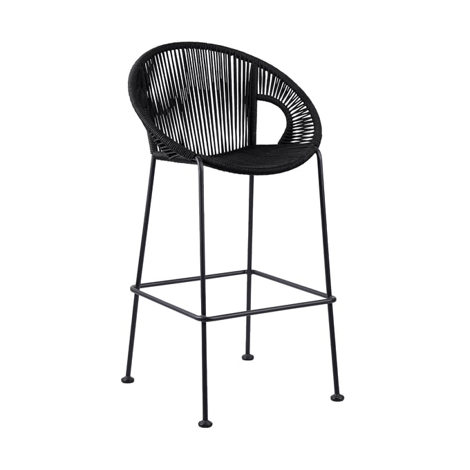 Luxur Living Adampur Black 30 Inch Indoor Outdoor Bar Stool LUX-LCACBABL30